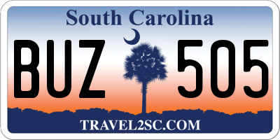 SC license plate BUZ505