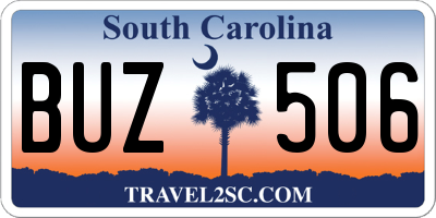SC license plate BUZ506