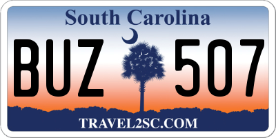 SC license plate BUZ507