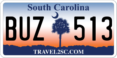 SC license plate BUZ513