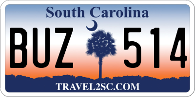 SC license plate BUZ514