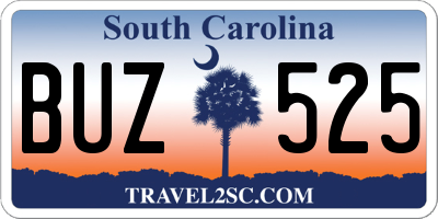 SC license plate BUZ525
