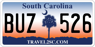 SC license plate BUZ526