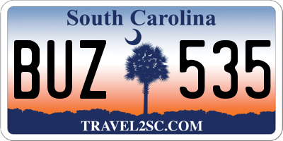 SC license plate BUZ535