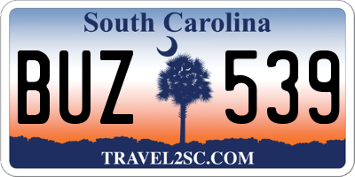 SC license plate BUZ539