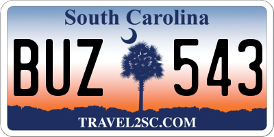 SC license plate BUZ543