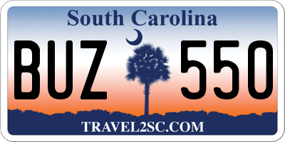 SC license plate BUZ550