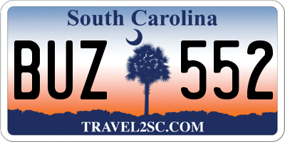 SC license plate BUZ552