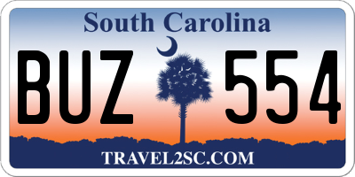 SC license plate BUZ554