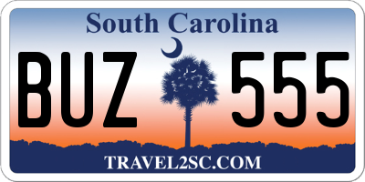 SC license plate BUZ555