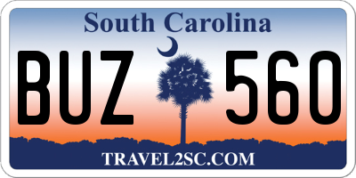 SC license plate BUZ560