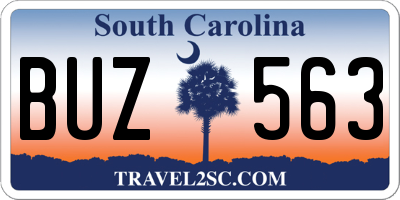 SC license plate BUZ563