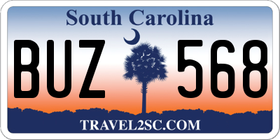 SC license plate BUZ568