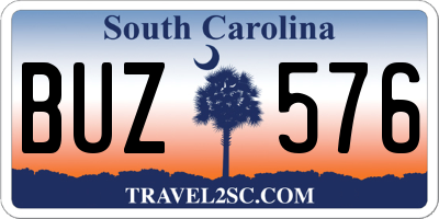 SC license plate BUZ576