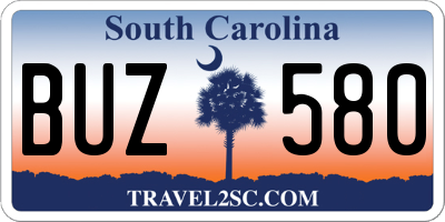 SC license plate BUZ580