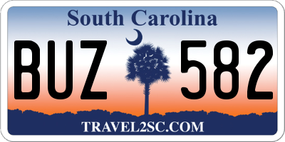 SC license plate BUZ582