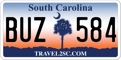 SC license plate BUZ584