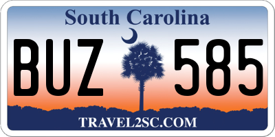 SC license plate BUZ585