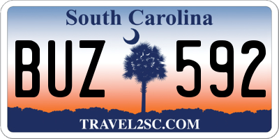 SC license plate BUZ592