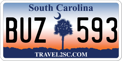 SC license plate BUZ593