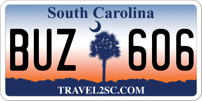 SC license plate BUZ606