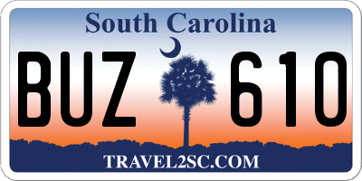 SC license plate BUZ610