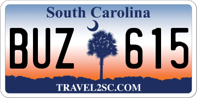 SC license plate BUZ615