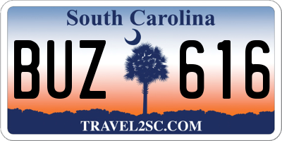 SC license plate BUZ616