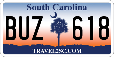 SC license plate BUZ618