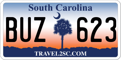 SC license plate BUZ623