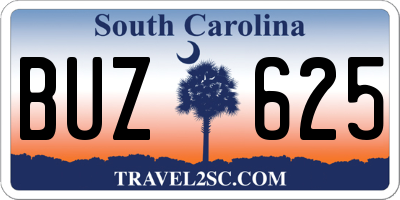 SC license plate BUZ625