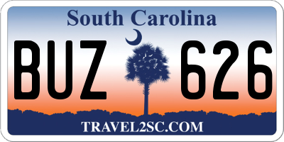 SC license plate BUZ626