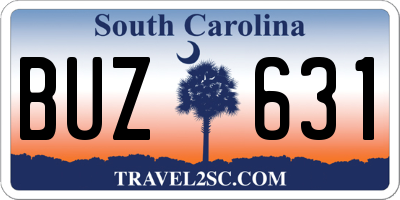 SC license plate BUZ631