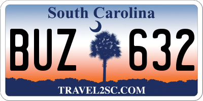 SC license plate BUZ632