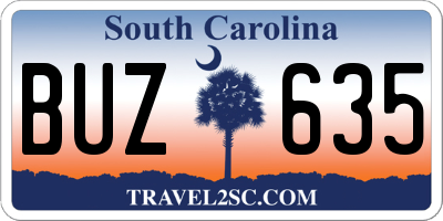 SC license plate BUZ635
