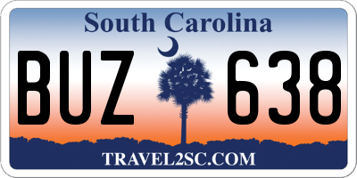 SC license plate BUZ638