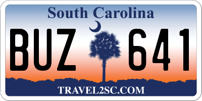 SC license plate BUZ641