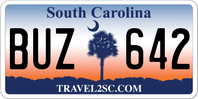 SC license plate BUZ642