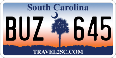SC license plate BUZ645