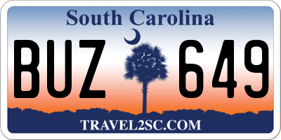 SC license plate BUZ649