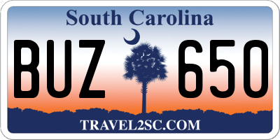 SC license plate BUZ650