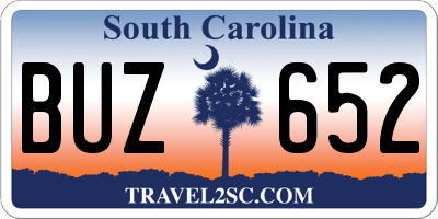SC license plate BUZ652