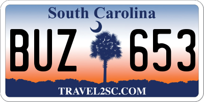 SC license plate BUZ653