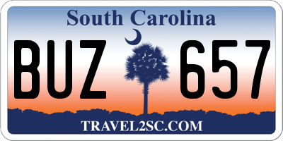 SC license plate BUZ657