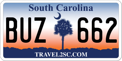 SC license plate BUZ662