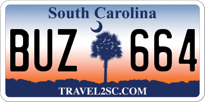 SC license plate BUZ664