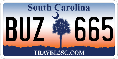 SC license plate BUZ665