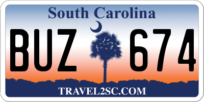 SC license plate BUZ674