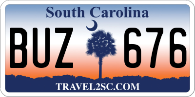SC license plate BUZ676