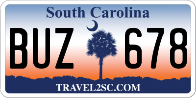 SC license plate BUZ678